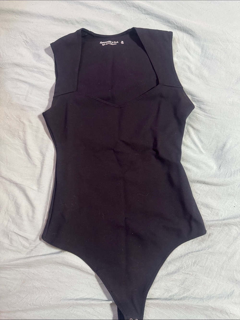 Abercrombie & Fitch Black Sleeveless Square-Neck Bodysuit